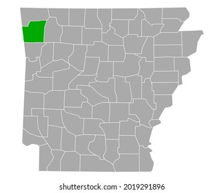 Map of Washington in Arkansas on white