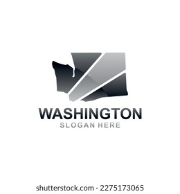 Map of washington city geometric creative design