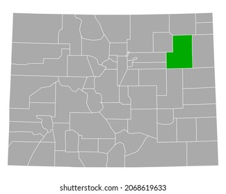 Map of Washington in Colorado on white