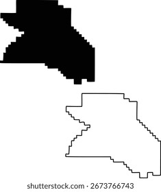 Mapa del Condado de Washington Oregón EE.UU. Silueta plana y diseño de contorno