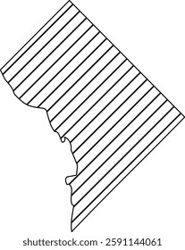 Map of Washington, D.C., USA. Washington, D. C. Map Black, United States Capital Town Border | US American City | Transparent Isolated | Variations. Modern Map - Washington D.C. USA.Vector.Transparent