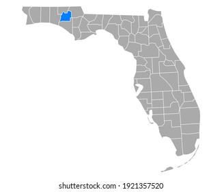 Map of Washington in Florida on white