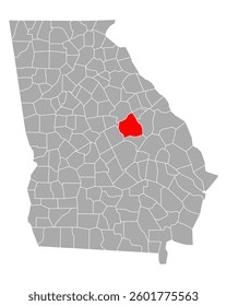 Map of Washington in Georgia on white