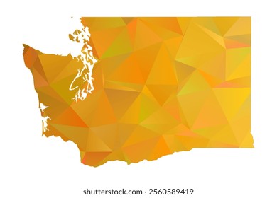 Map of Washington - Gold Polygonal Design For Your. Vector illustration eps 10.