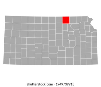 Mapa de Washington en Kansas en blanco