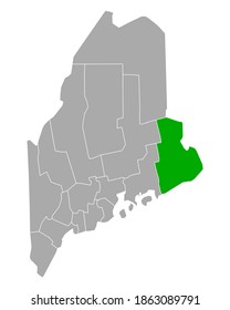 Map of Washington in Maine on white