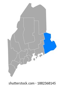 Mapa de Washington en Maine en blanco