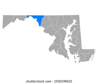Map of Washington in Maryland on white