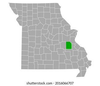 Karte von Washington in Missouri auf Weiß