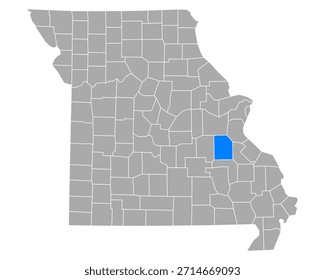 Mapa de Washington en Missouri en blanco