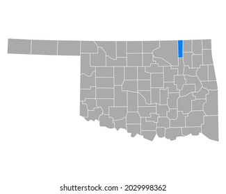 Mapa de Washington en Oklahoma en blanco