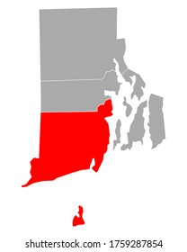 Map of Washington in Rhode Island on white