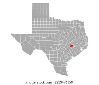 Map of Washington in Texas on white