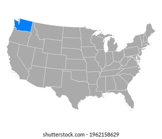 Mapa de Washington en EE.UU. en blanco