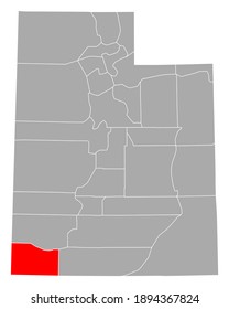 Map of Washington in Utah on white