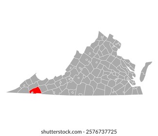 Map of Washington in Virginia on white