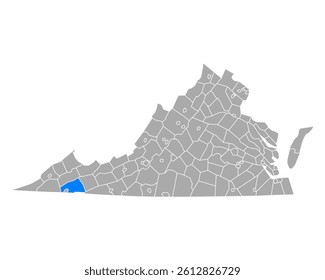 Map of Washington in Virginia on white
