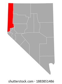 Map of Washoe in Nevada on white