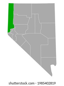 Map of Washoe in Nevada on white
