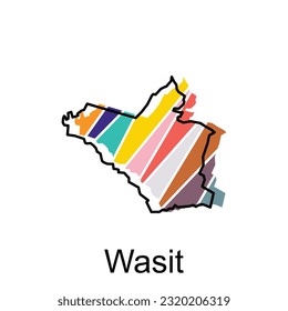 map of Wasit illustration design template, map republic country of Iraq vector
