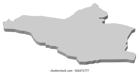 Map - Wasit (Iraq) - 3D-Illustration