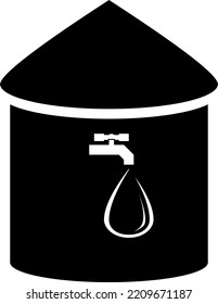 Kartenstandort für Wassertank Vektorsymbol