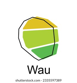 Map of Wau modern outline, High detailed vector illustration vector Design Template, suitable for your company