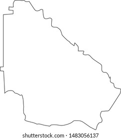 Map of Wayne County in georgia state in USA