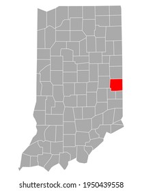 Mapa de Wayne en Indiana en blanco