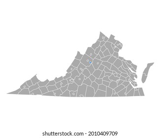 Karte von Waynesboro in Virginia auf Weiß