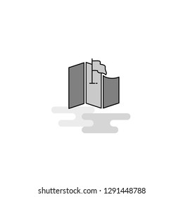 Map Web Icon. Flat Line Filled Gray Icon Vector
