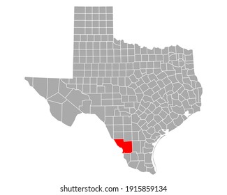 Carte de Webb au Texas sur blanc
