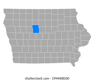 Mapa de Webster en Iowa en blanco