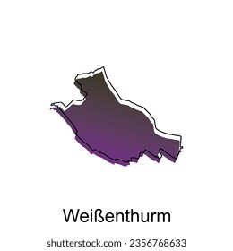 Map of WeiBenthurm illustration design. German Country World Map International vector template