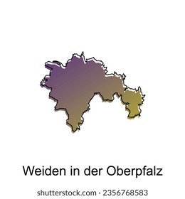 Map of Weiden in der Oberpfalz illustration design. German Country World Map International vector template