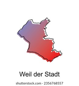 Map of Weil der Stadt illustration design. German Country World Map International vector template