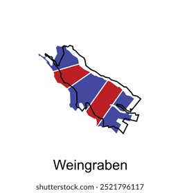 map of Weingraben City modern with outline, High detailed illustration vector Design Template