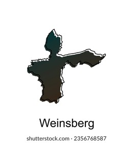 Map of Weinsberg illustration design. German Country World Map International vector template