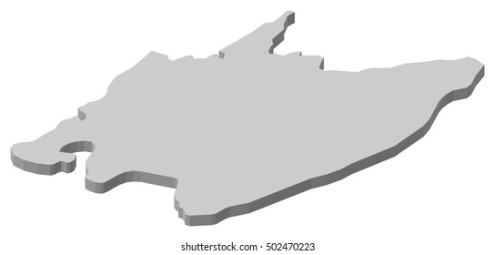 Map - Wellington (New Zealand) - 3D-Illustration