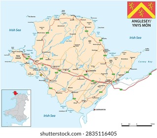 Map of the Welsh island of Anglesey