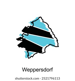 map of Weppersdorf City modern with outline, High detailed illustration vector Design Template