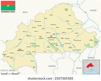 Map of the West African state of Burkina Faso