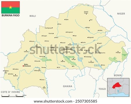 Map of the West African state of Burkina Faso