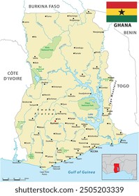 Map of the West African state of Ghana