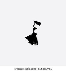 Map of West Bengal - India Vector Illustration Silhouette Design