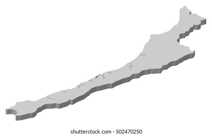 Map - West Coast (New Zealand) - 3D-Illustration