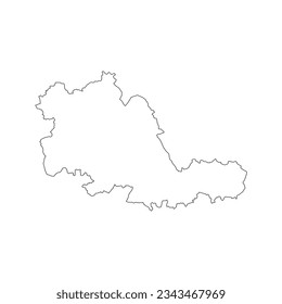 The map of the West Midlands county isolated on white background. Vector illustration