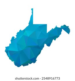 Karte von West Virginia - Blau Polygon Design für Ihre. Vektorgrafik eps 10.