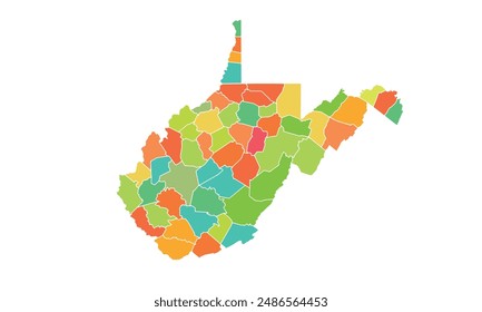 Map of the West virginia state.used for education,Travel worldwide, earth geography website layouts, background, Study geography,work in graphics.Suitable for tourists students and graphic design.