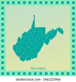 map of West Virginia . vector illustration